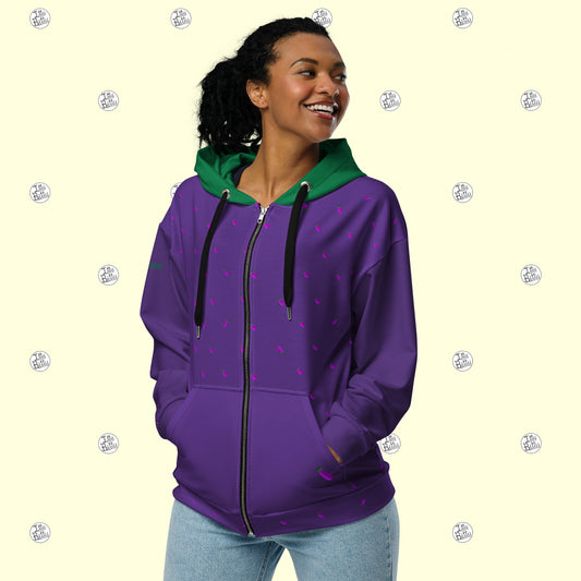 Aubergine - Zipper Hoodie - Unisex