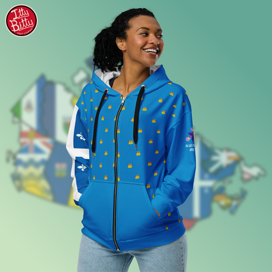 Quebec Blue Flag Iris - Zipper Hoodie