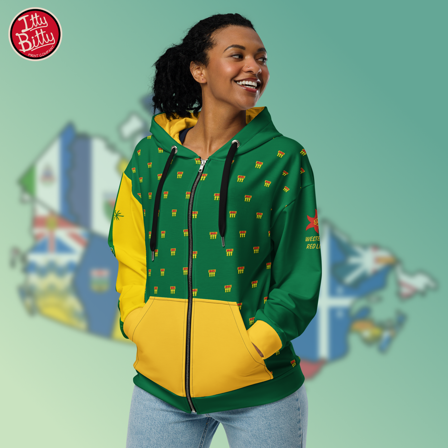 Saskatchewan Red Lily - Zipper Hoodie - Unisex