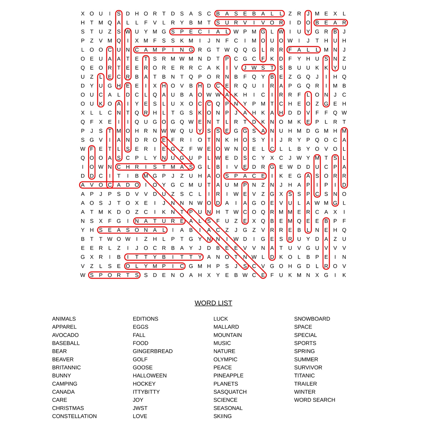 WORD SEARCH - Long Sleeve - Unisex