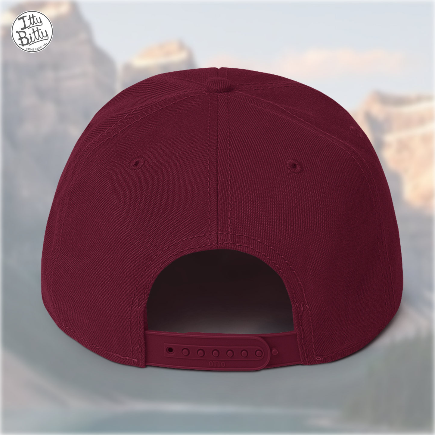 Flat Brim Snap Burgundy Gold