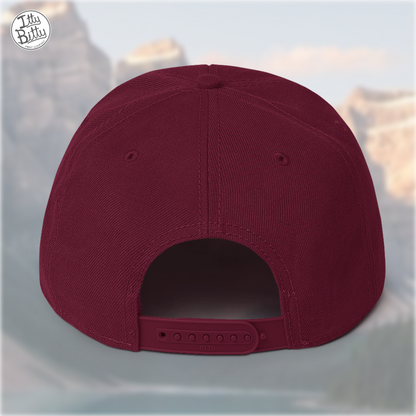 Flat Brim Snap Burgundy Gold