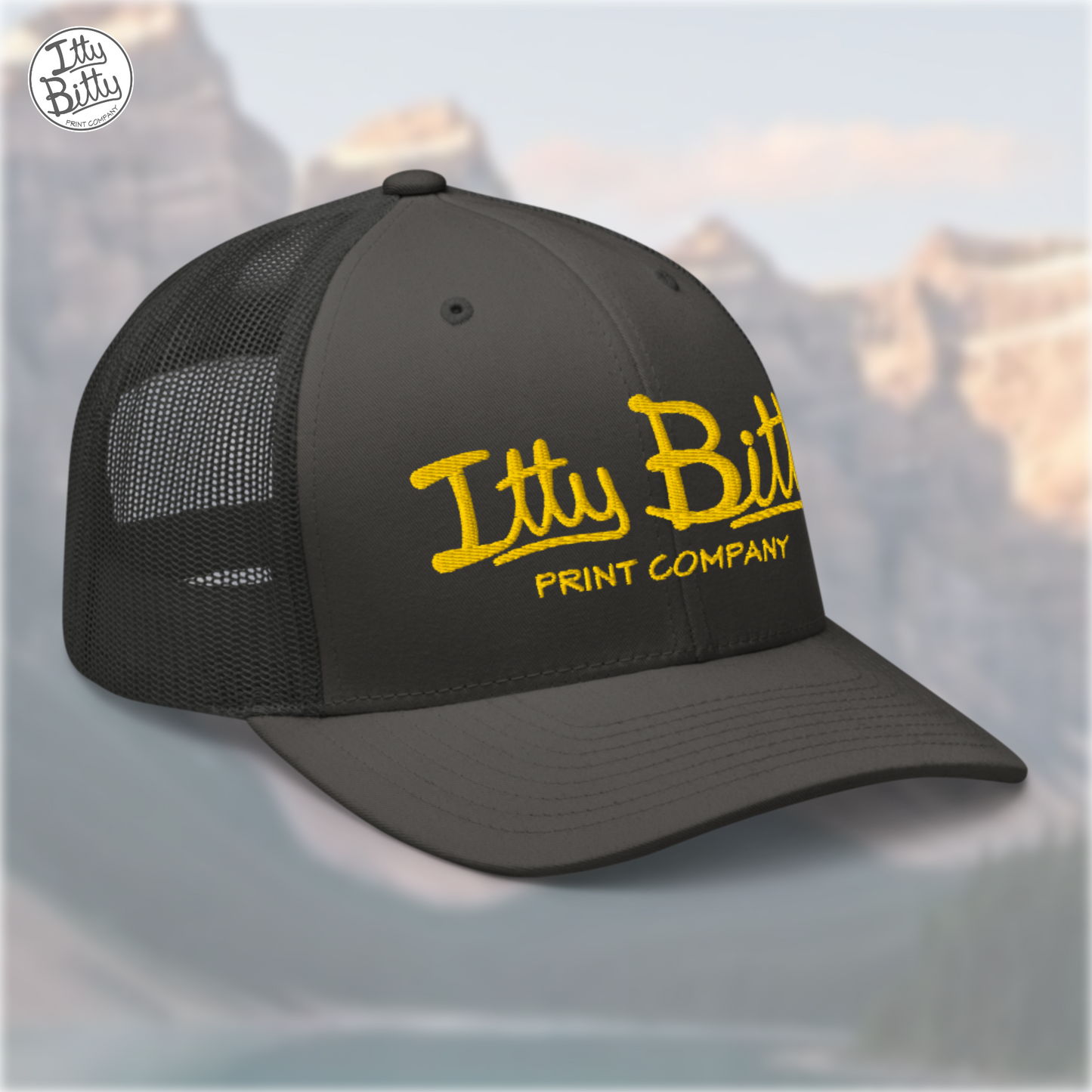 Trucker Hat Charcoal Yellow