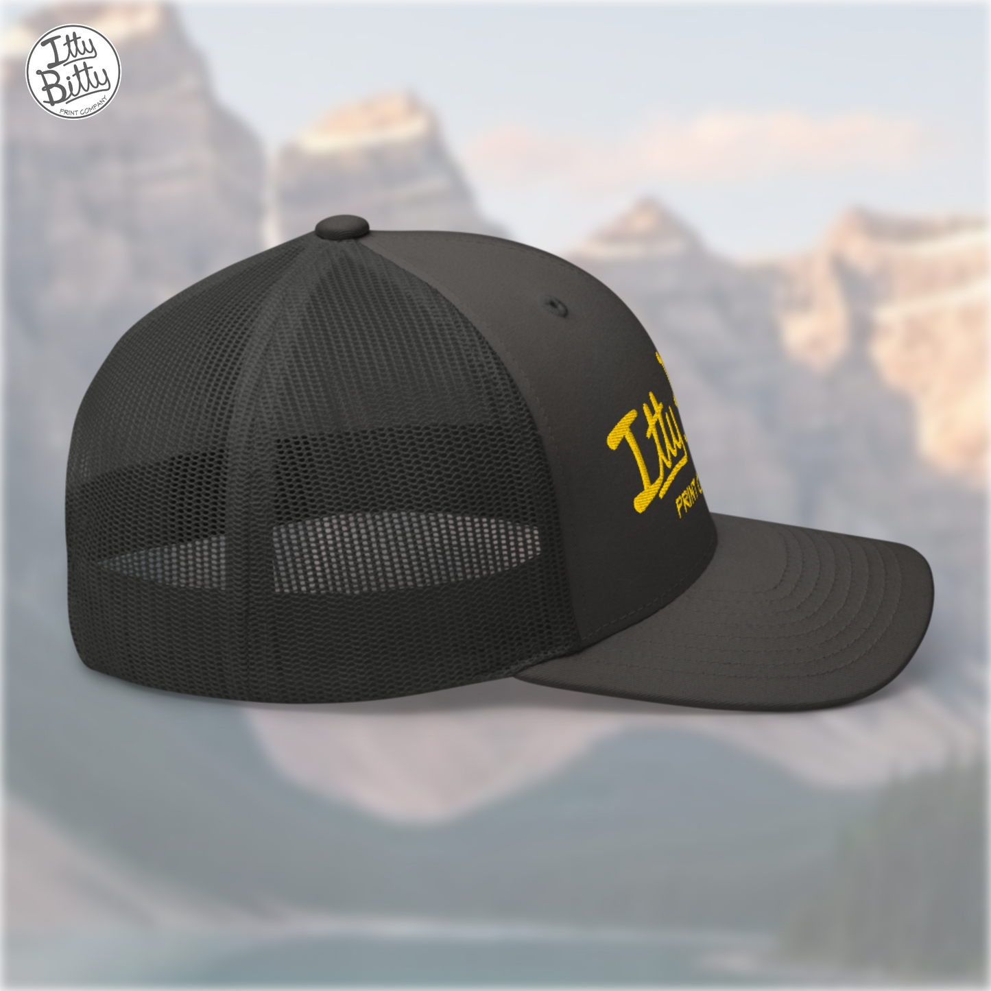Trucker Hat Charcoal Yellow