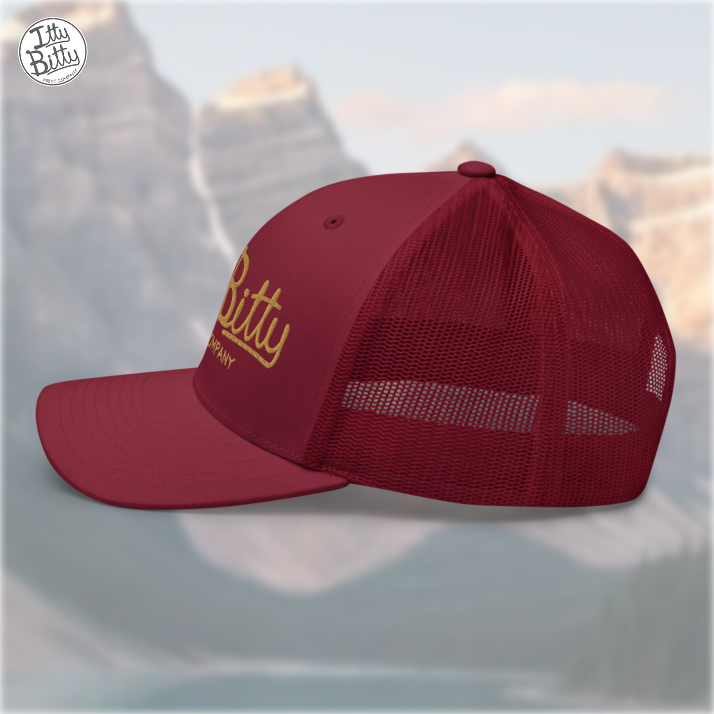Trucker Hat Burgundy Gold