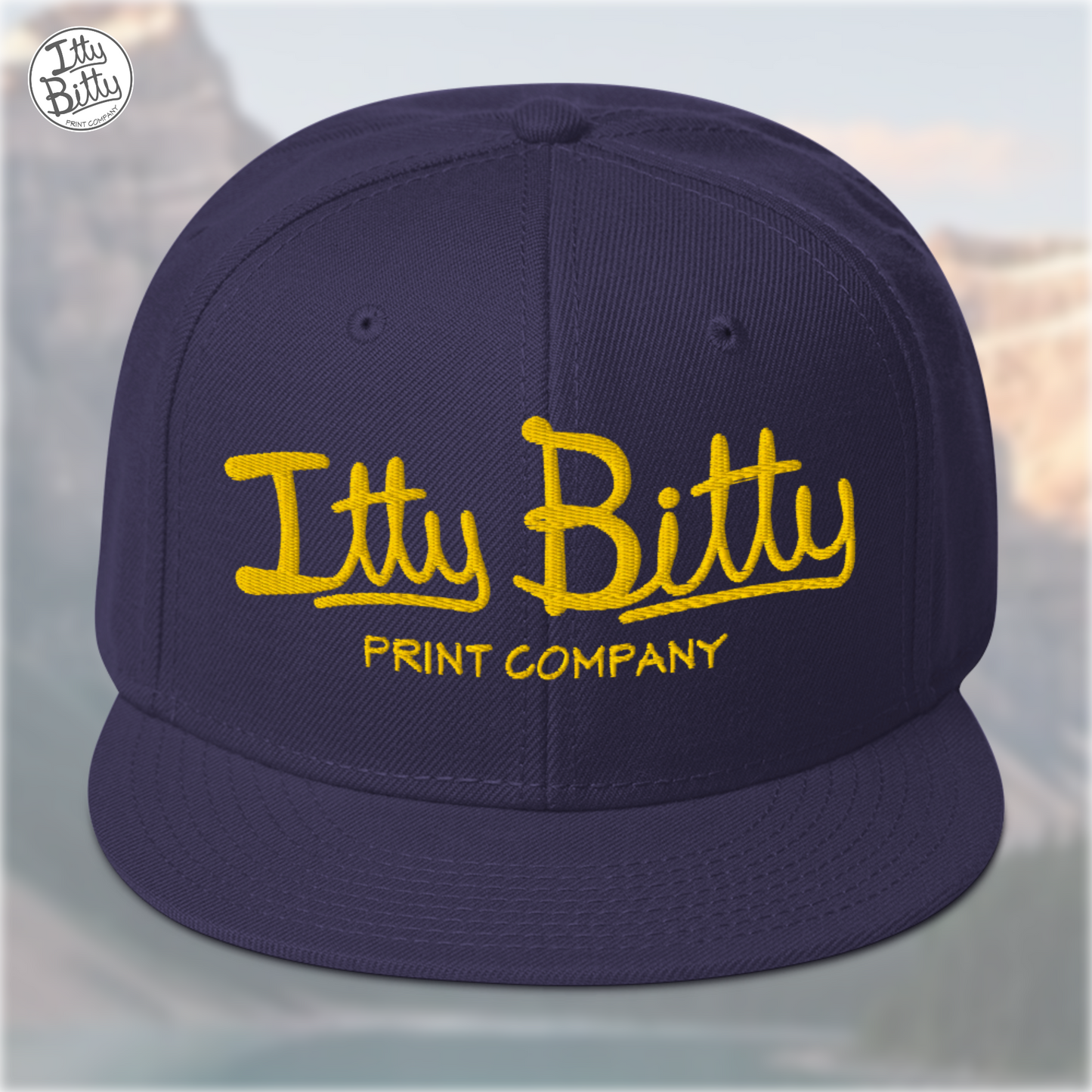 Flat Brim Snap Navy Yellow