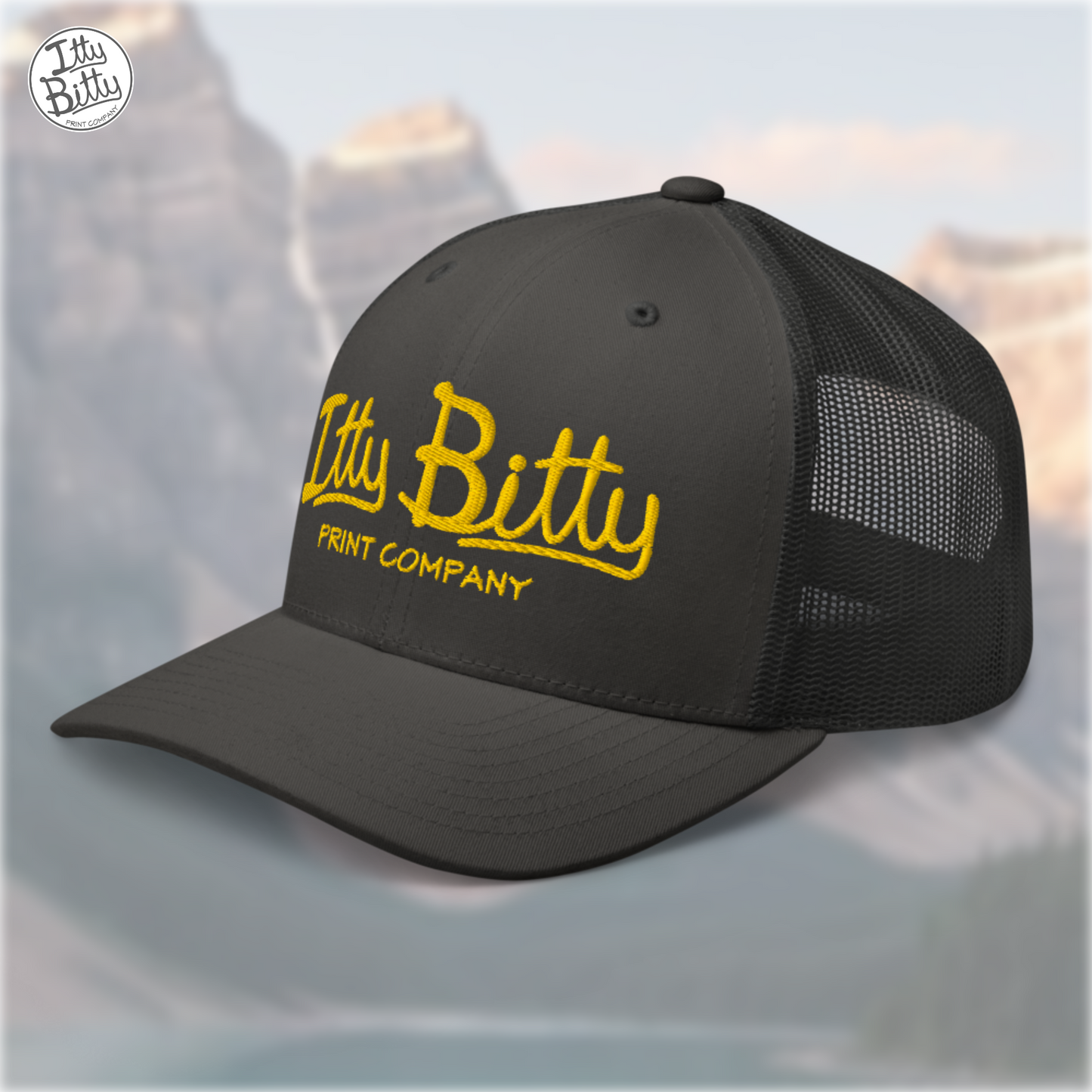 Trucker Hat Charcoal Yellow