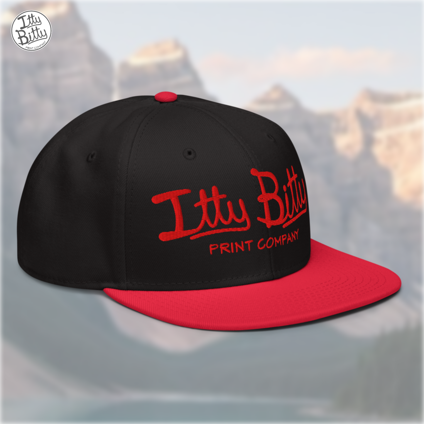 Flat Brim Snap Black Red