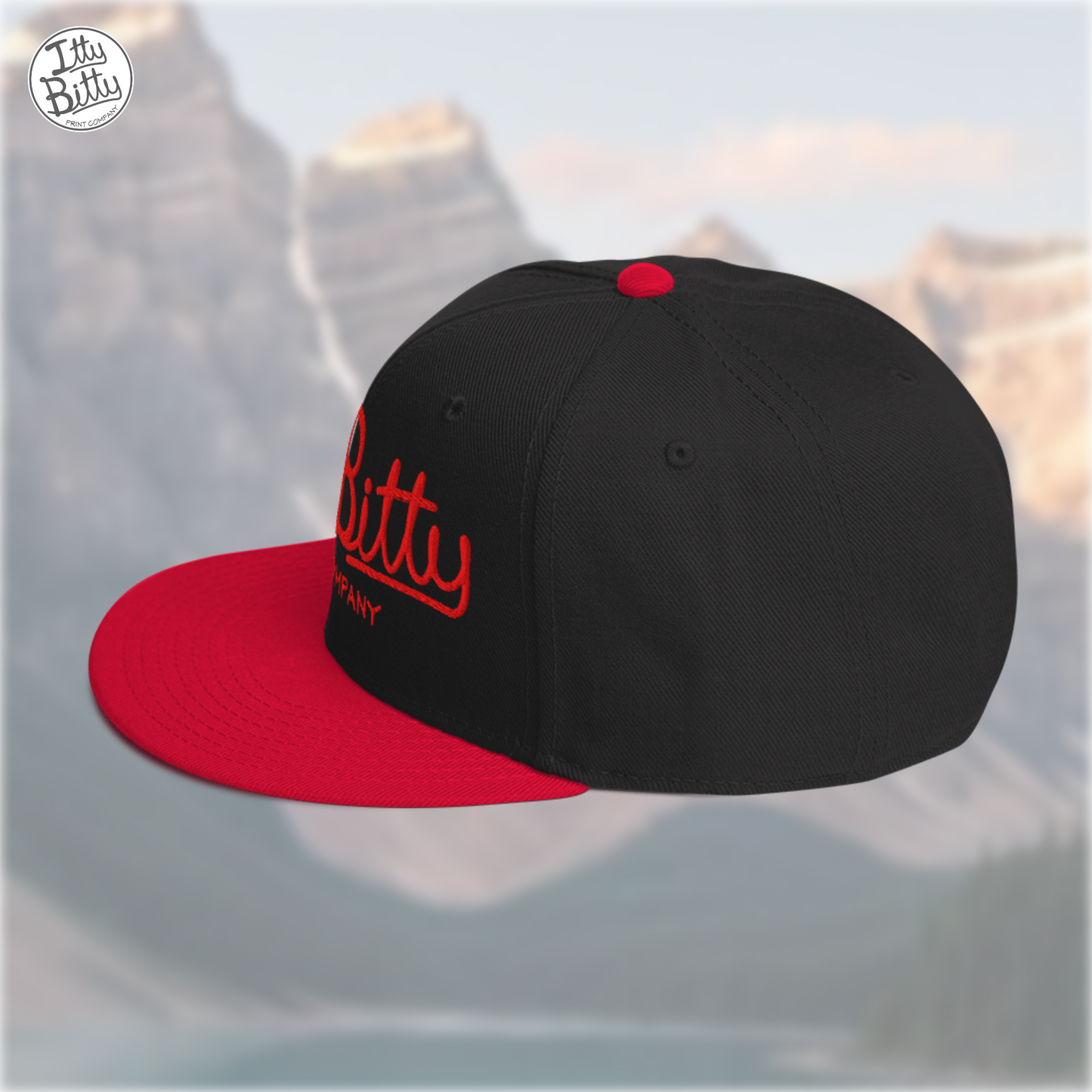 Flat Brim Snap Black Red