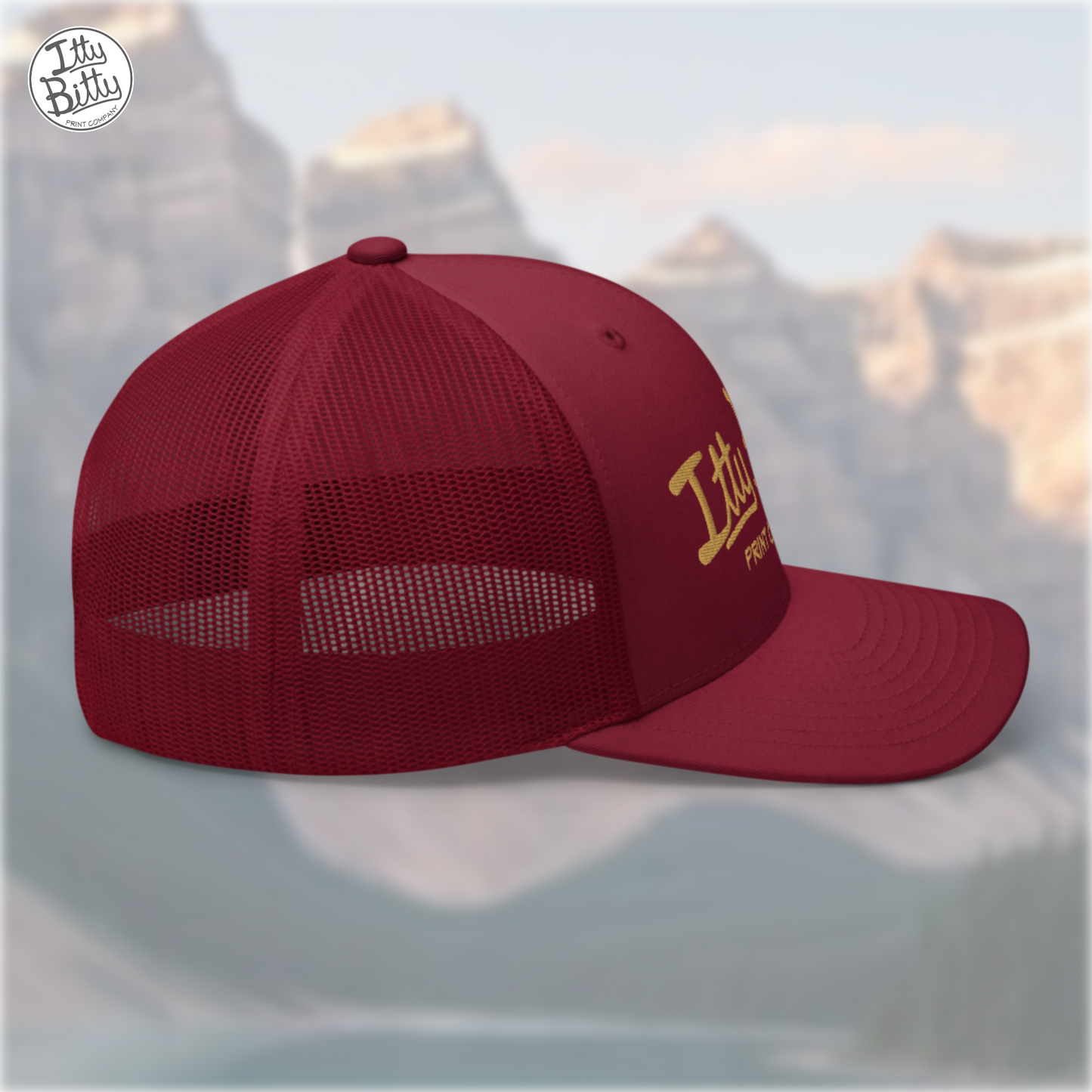 Trucker Hat Burgundy Gold