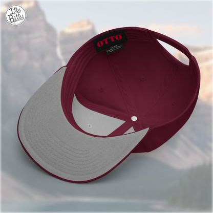 Flat Brim Snap Burgundy Gold