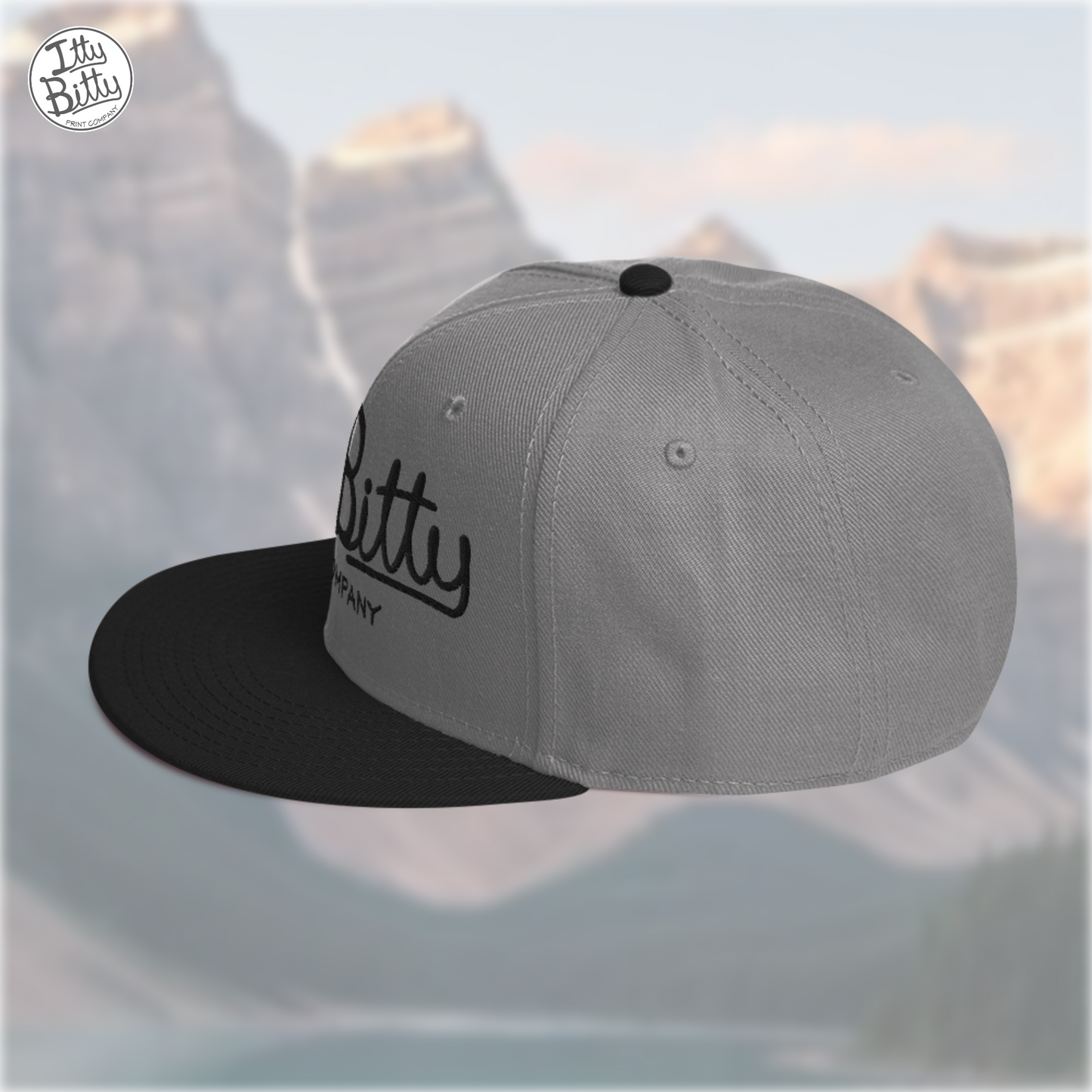 Flat Brim Snap Grey Black