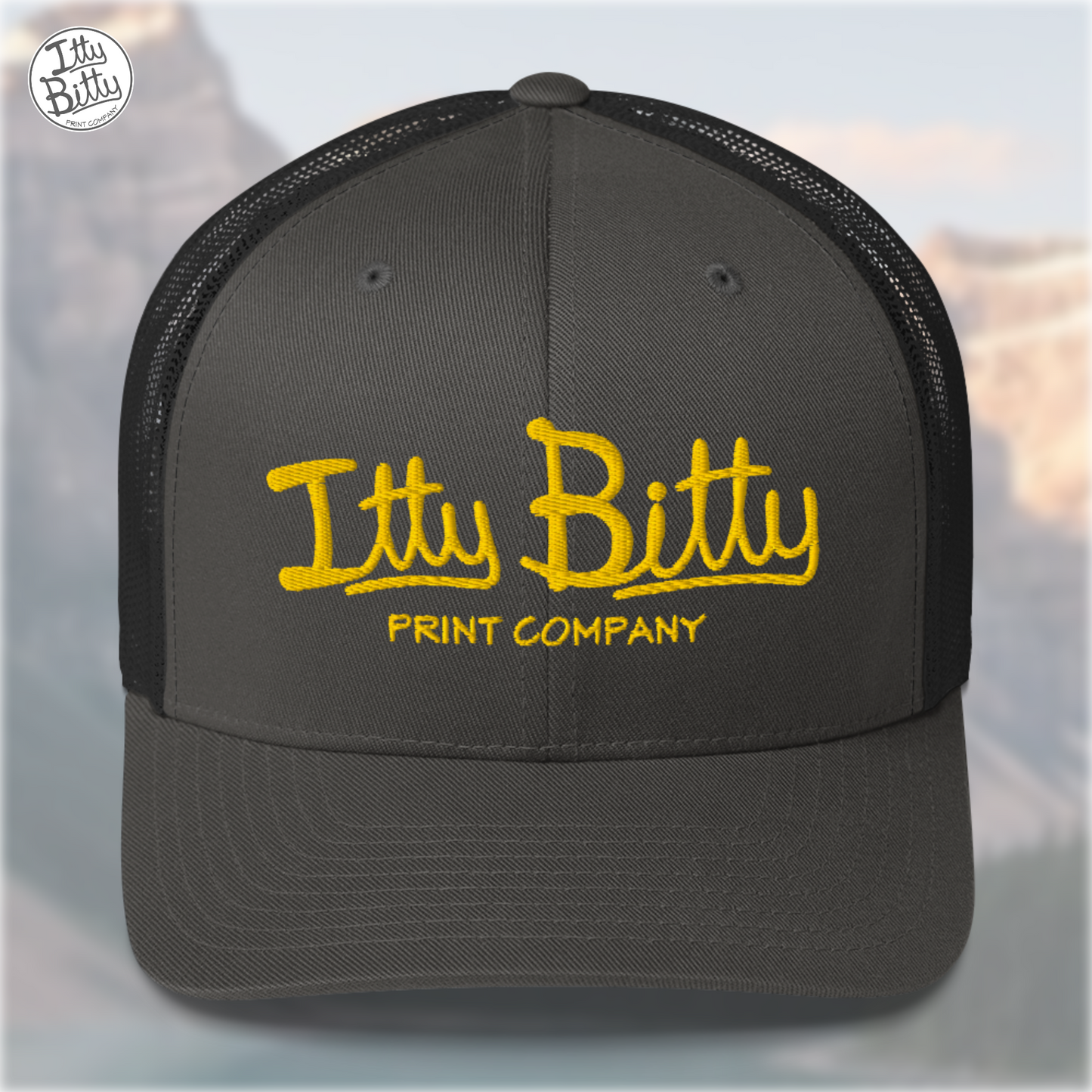 Trucker Hat Charcoal Yellow