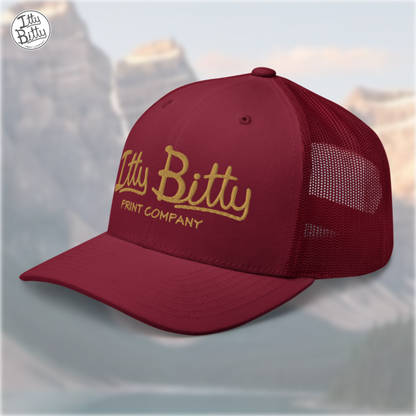 Trucker Hat Burgundy Gold