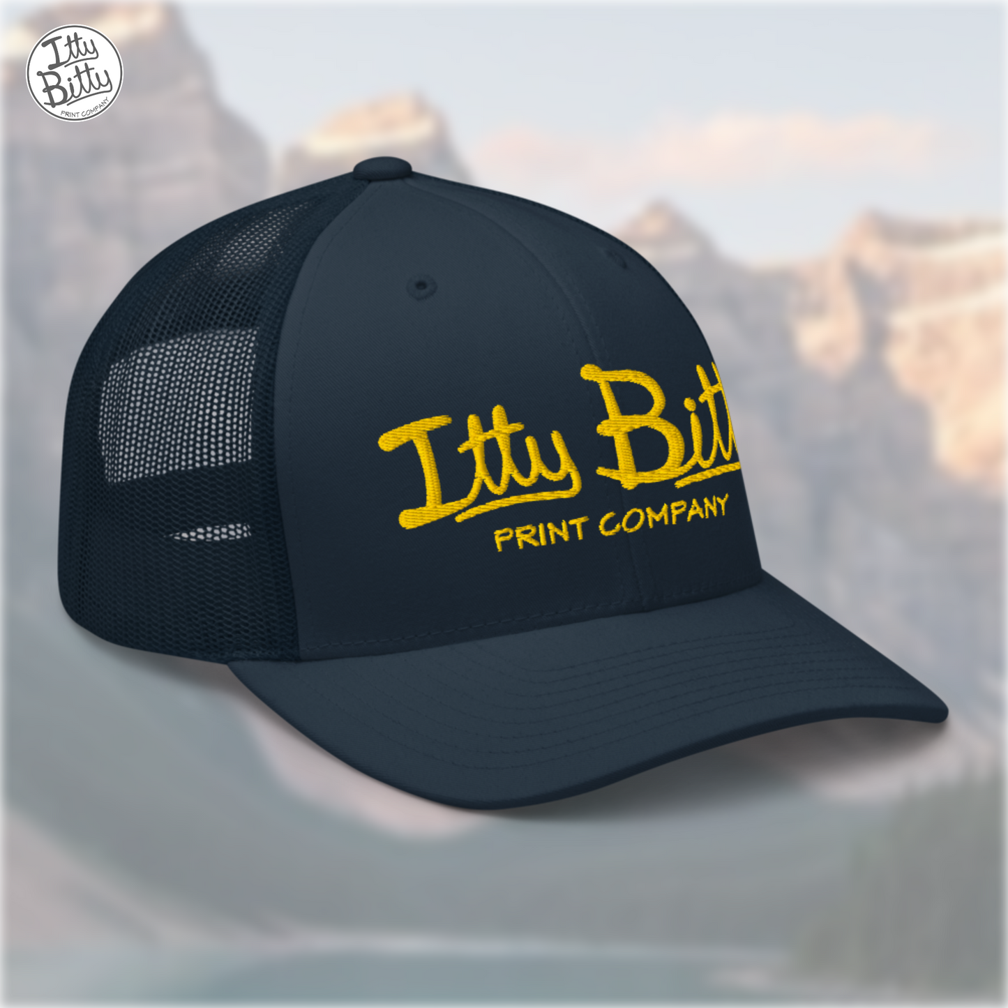 Trucker Hat Navy Yellow