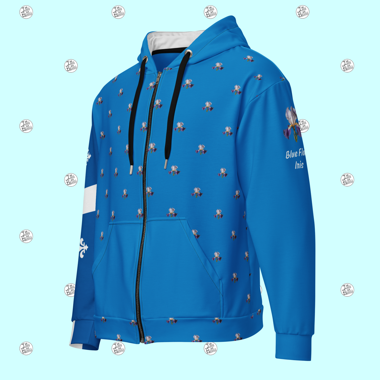 Quebec Blue Flag Iris - Zipper Hoodie