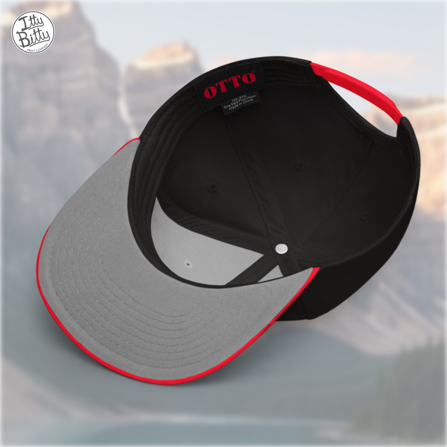Flat Brim Snap Black Red